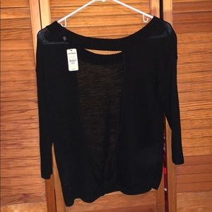 Black open back sweater